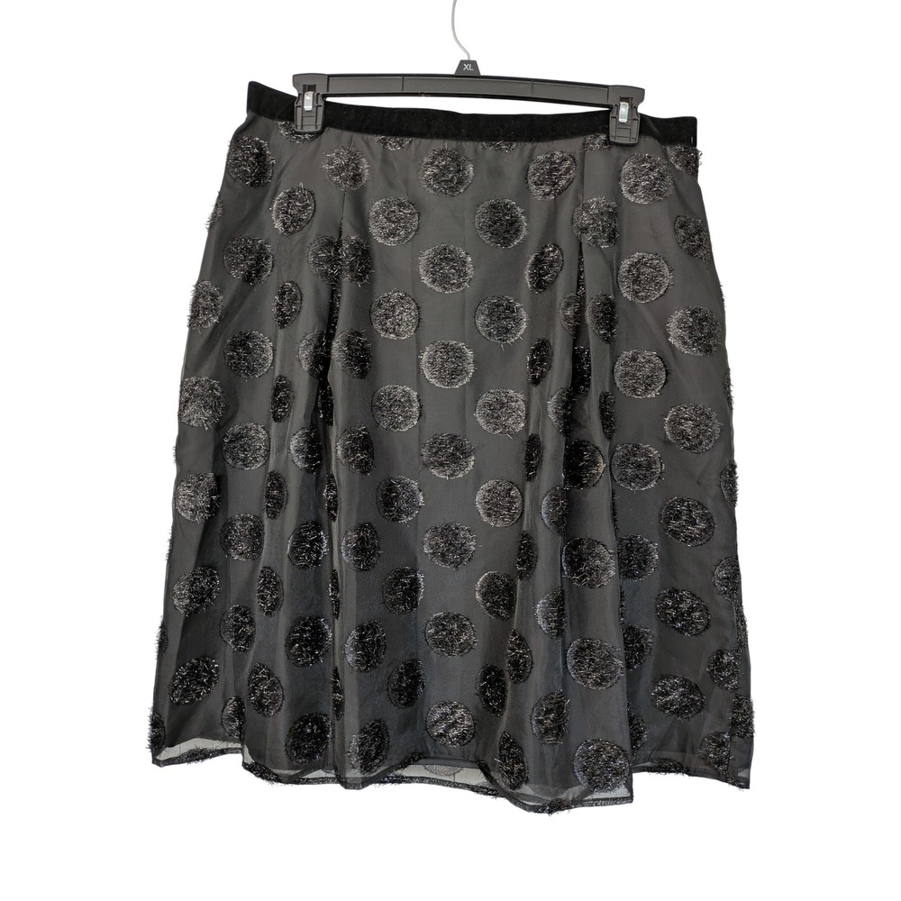 RSVP byTalbots Plus Lurex Sparkcle Clip Dot Skirt‎ Party Size 16W Black NWT $169